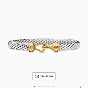 David Yurman Silver and Gold Cable Bracelet